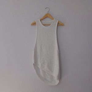 Helmut Lang Tank Tuckerd Cord White small
